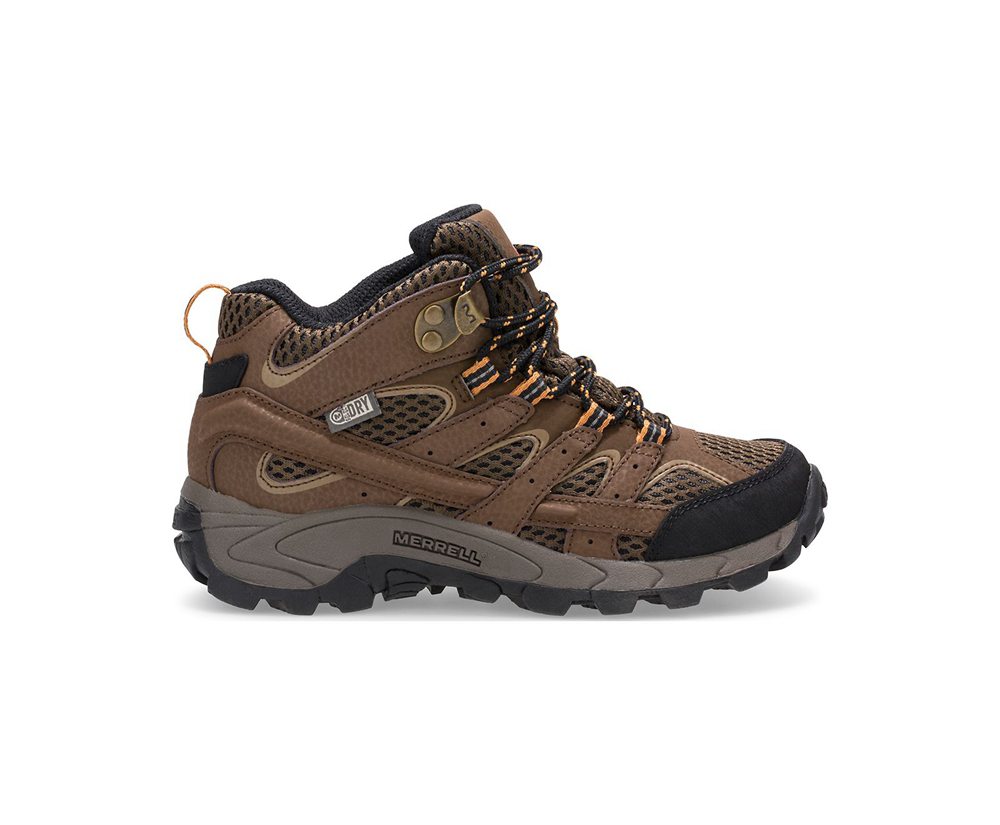 Merrell Hiking Shoes Brown - Moab 2 Mid Waterproof - Kids 05ITYXBMS